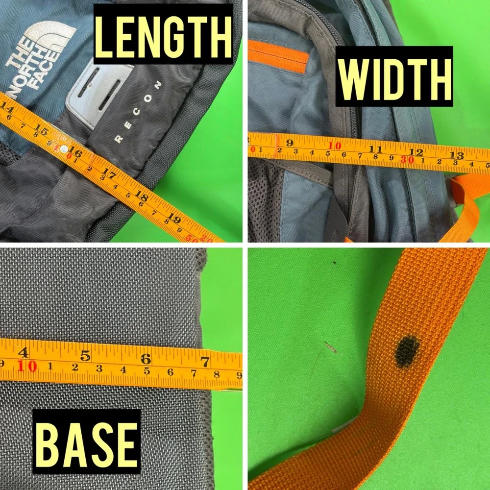 North Face A92X Recon Backpack Blue/Gray/Orange Hiking Camping School Laptop Bag